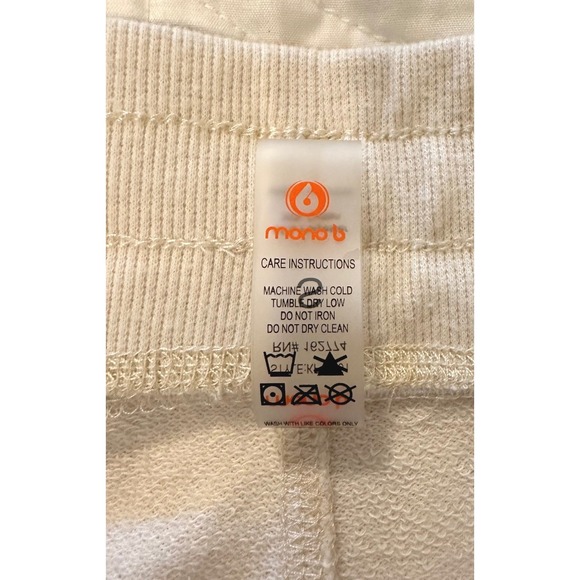 Mono B Wide Leg Cream Lounge Pants Womens Small Drawstring Casual Comfy Surfer - Picture 5 of 9